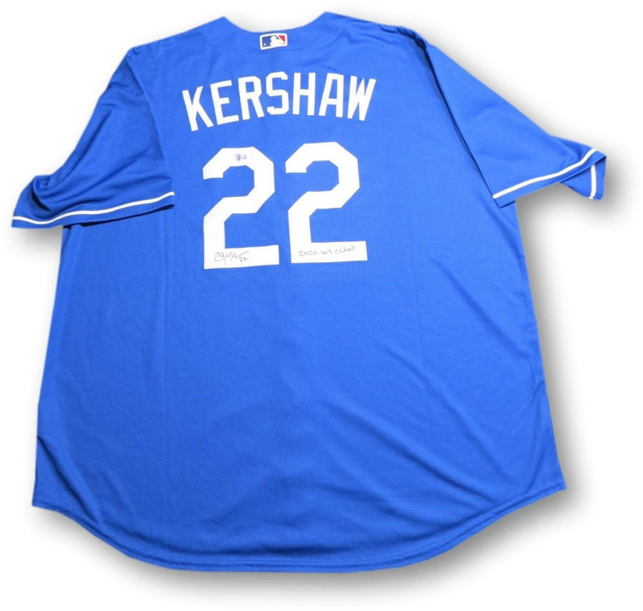Clayton Kershaw Signed Autographed Jersey Dodgers 2020 WS Champ BAS 1W344209