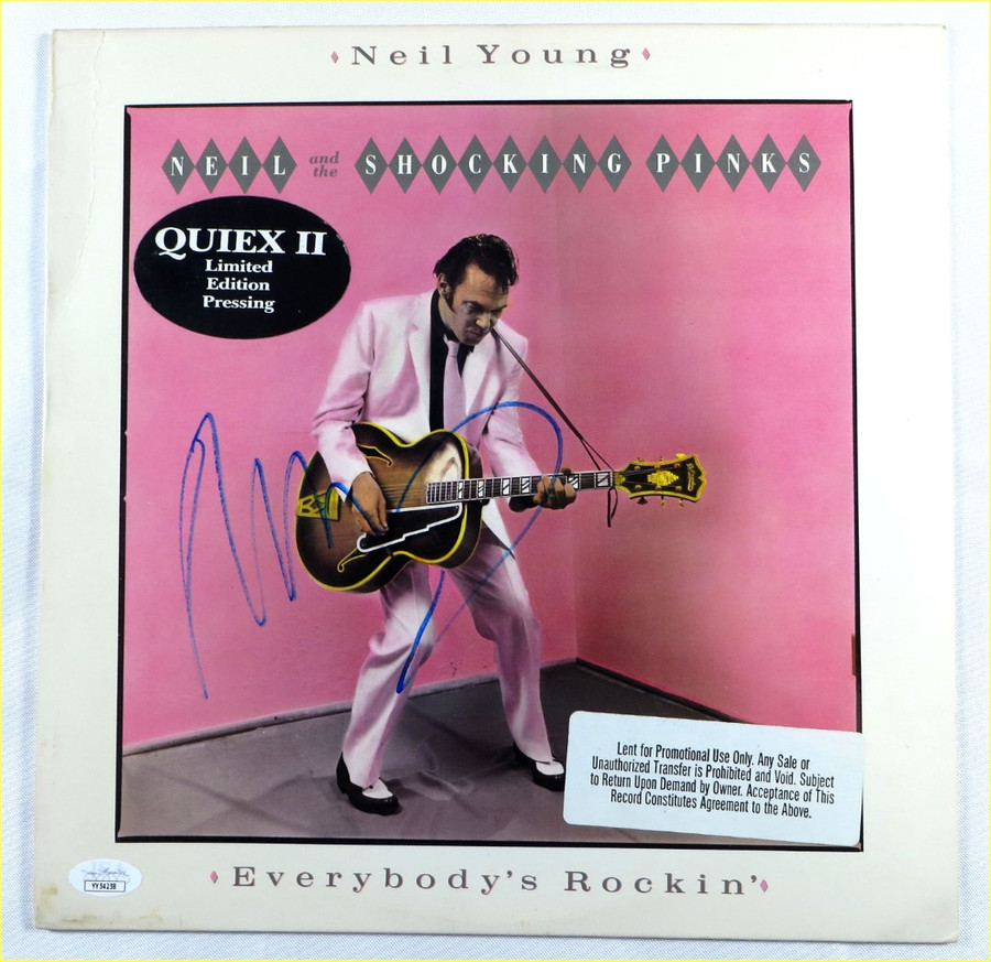 Neil Young Signed Autographed Record Album Cover Everybody's Rockin' JSA YY54258