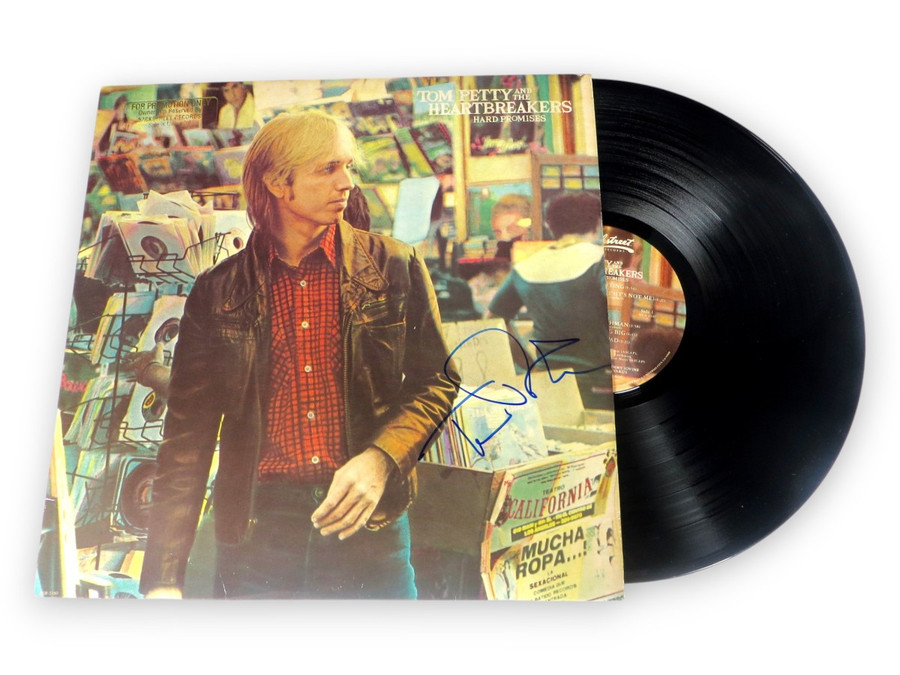 Tom Petty Signed Autographed Record Album Cover Hard Promises BAS AE16196