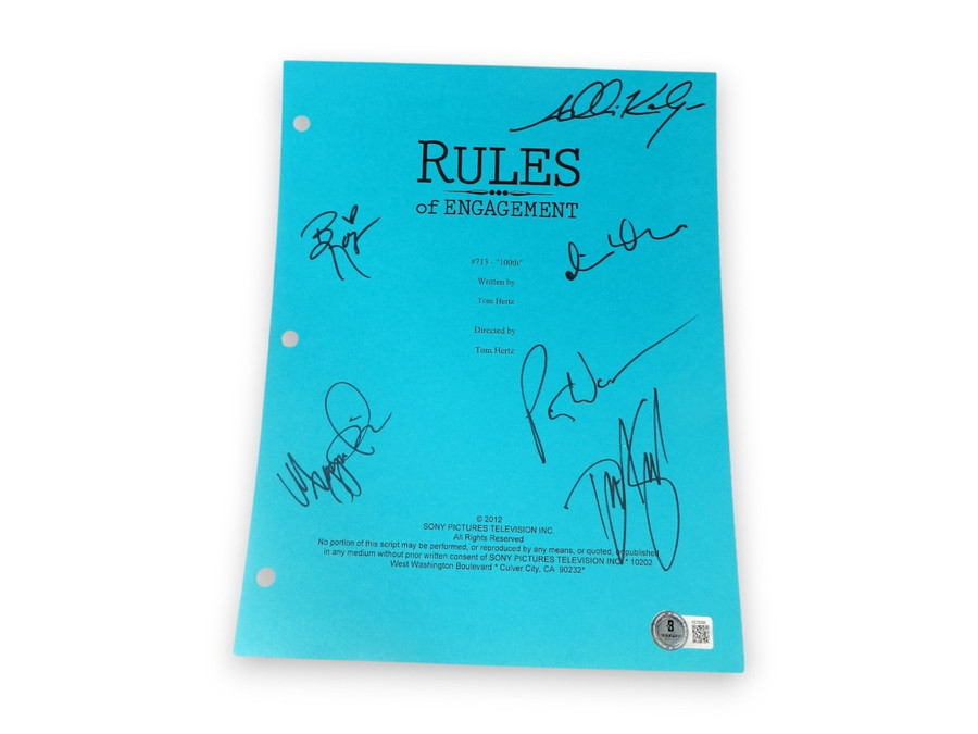 Rules of Engagement Cast Signed Autographed Script Cover Spade Warburton +4 BAS
