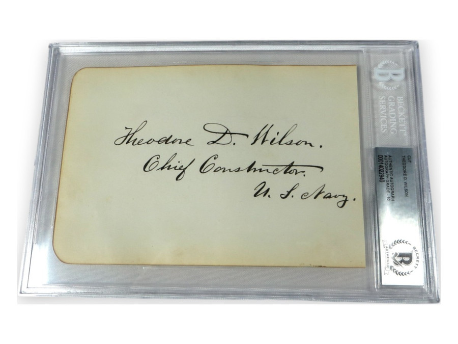 Theodore D. Wilson Signed Autographed Cut Signature US Navy BAS 10 Graded Auto