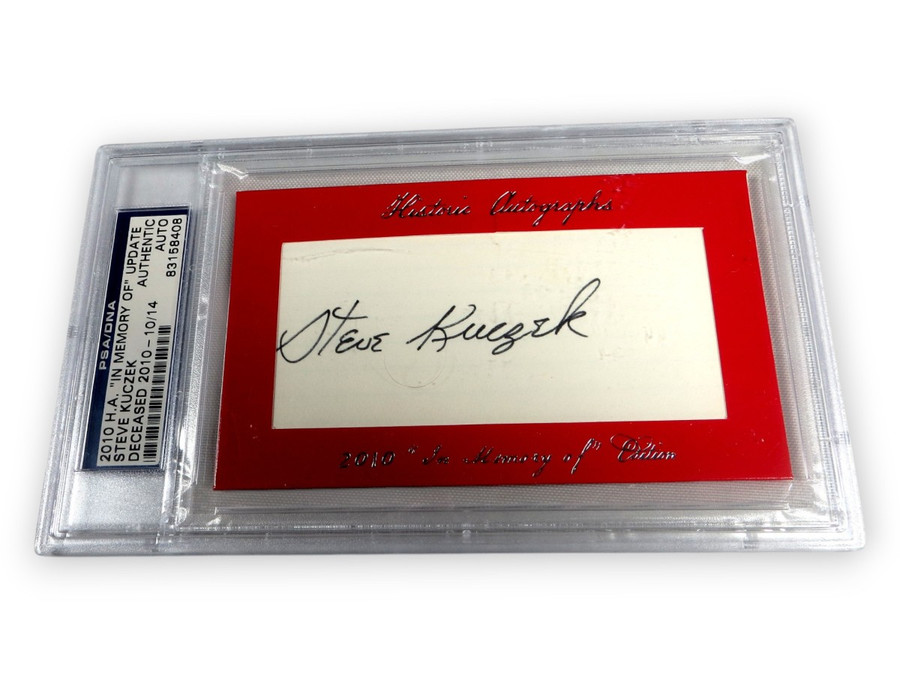 Steve Kuczek Signed Autograph Cut Signature Red Sox 1.000 Avg. 10/14 PSA Slabbed