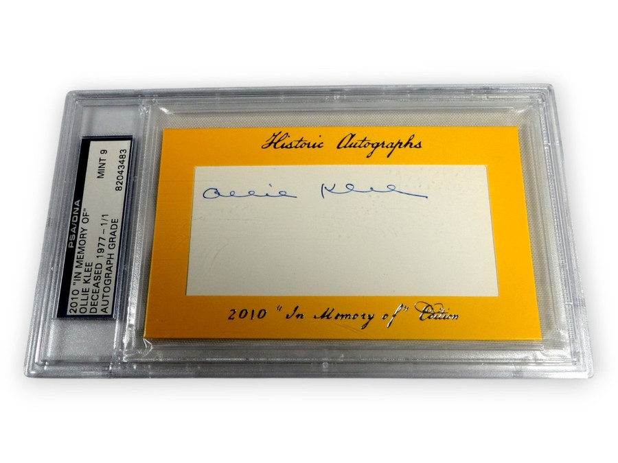 Ollie Klee Signed Autographed Cut Signature Reds 1/1 Auto Grade 9 PSA Slabbed