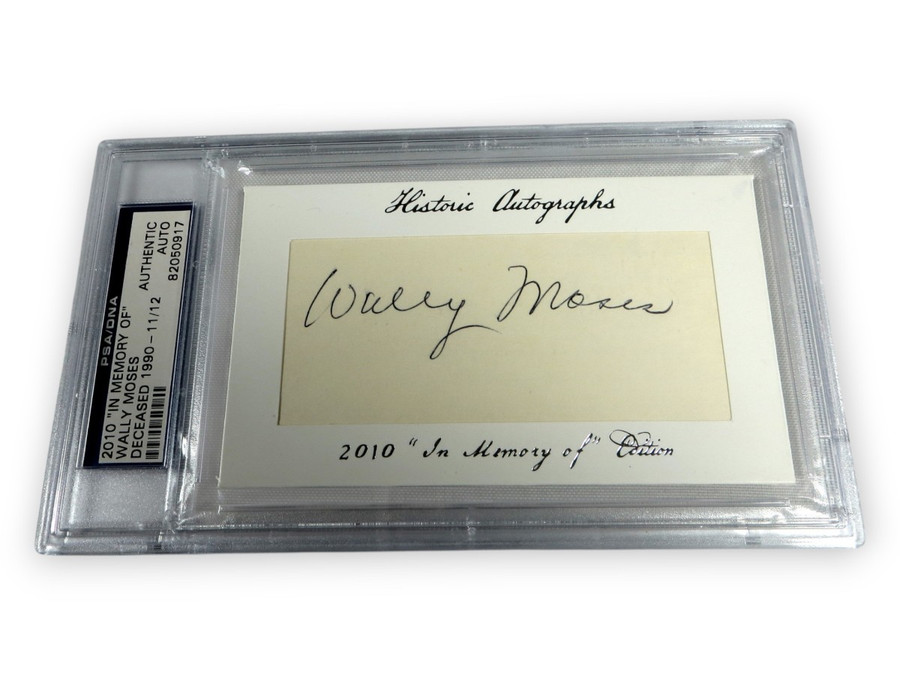 Wally Moses Signed Autographed Cut Signature A's White Sox Red Sox 11/12 PSA