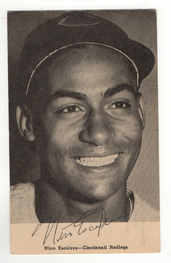 Nino Escalera Autographed Postcard Photo Reds First Black Player JSA CB20117