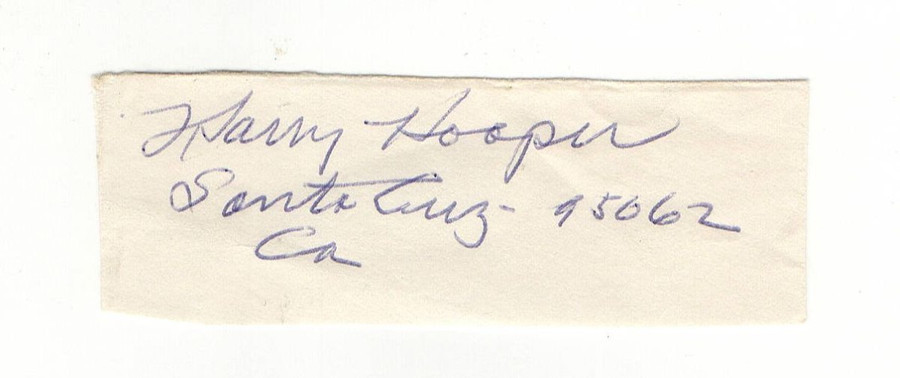 Harry Hooper Signed Autographed Cut Signature Red White Sox HOFer JSA CB19925