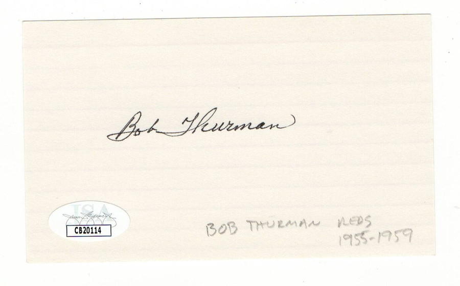 Bob Thurman Signed Autographed 3X5 Index Card Negro League Star JSA CB20114