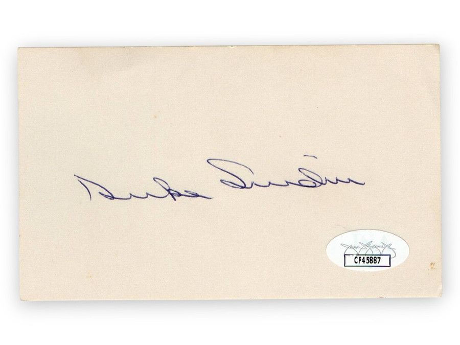 Duke Snider Signed Autographed 3X5 Index Card Dodgers Hall of Famer JSA CF45887