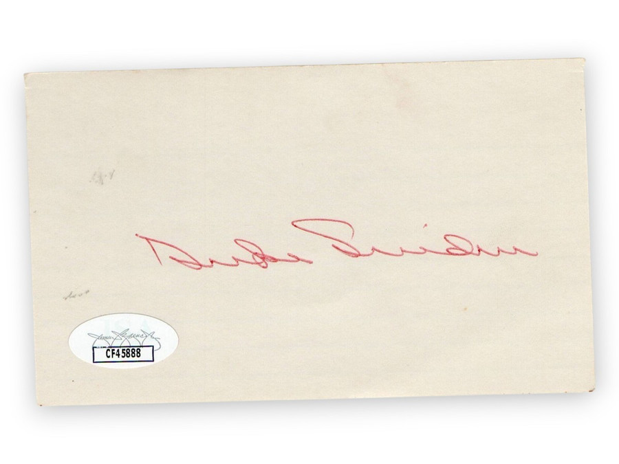 Duke Snider Signed Autographed 3X5 Index Card Dodgers Hall of Famer JSA CF45888