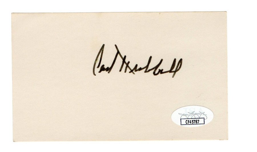 Carl Hubbell Signed Autographed 3X5 Index Card Giants Hall of Famer JSA CF45787