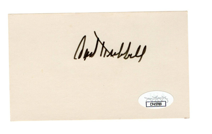 Carl Hubbell Signed Autographed 3X5 Index Card Giants Hall of Famer JSA CF45789
