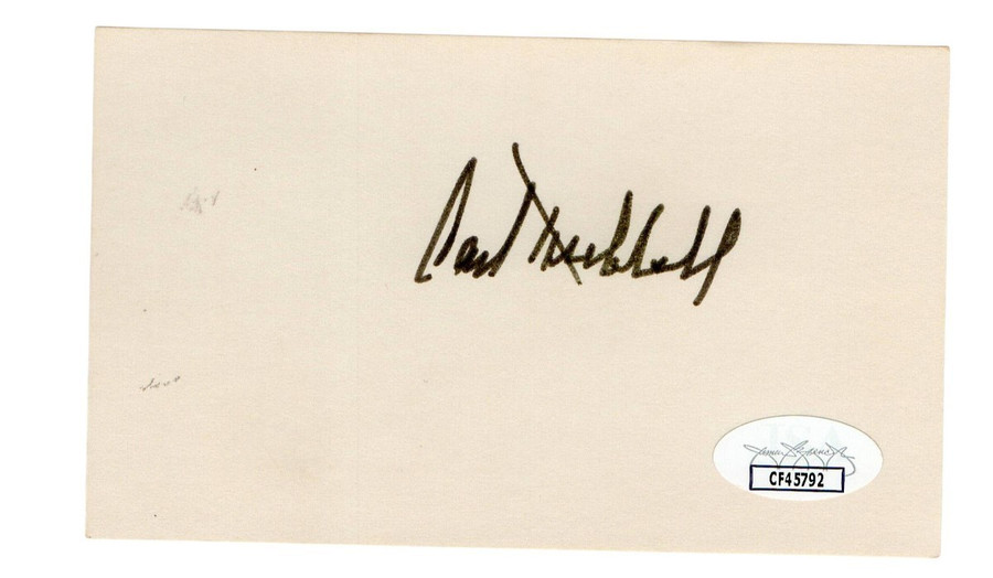 Carl Hubbell Signed Autographed 3X5 Index Card Giants Hall of Famer JSA CF45792