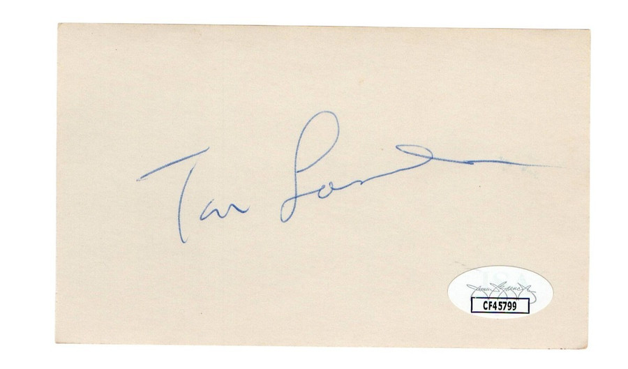 Tommy Tom Lasorda Signed Autographed 3X5 Index Card Dodgers HOFer JSA CF45799