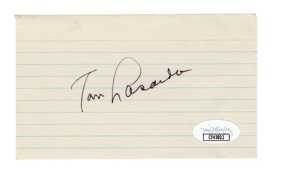 Tommy Tom Lasorda Signed Autographed 3X5 Index Card Dodgers HOFer JSA CF45802