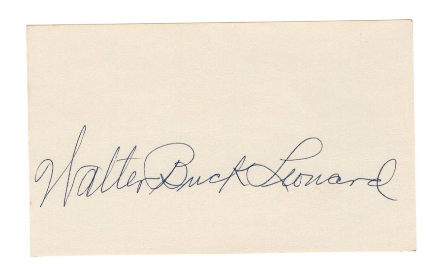 Walter "Buck" Leonard Signed Autographed 3X5 Index Card Grays HOFer JSA CF45810