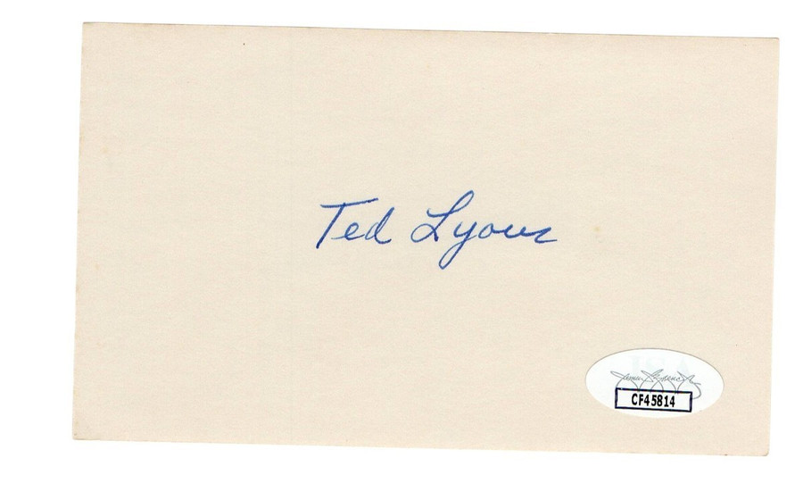 Ted Lyons Signed Autographed 3X5 Index Card White Sox Hall of Famer JSA CF45815