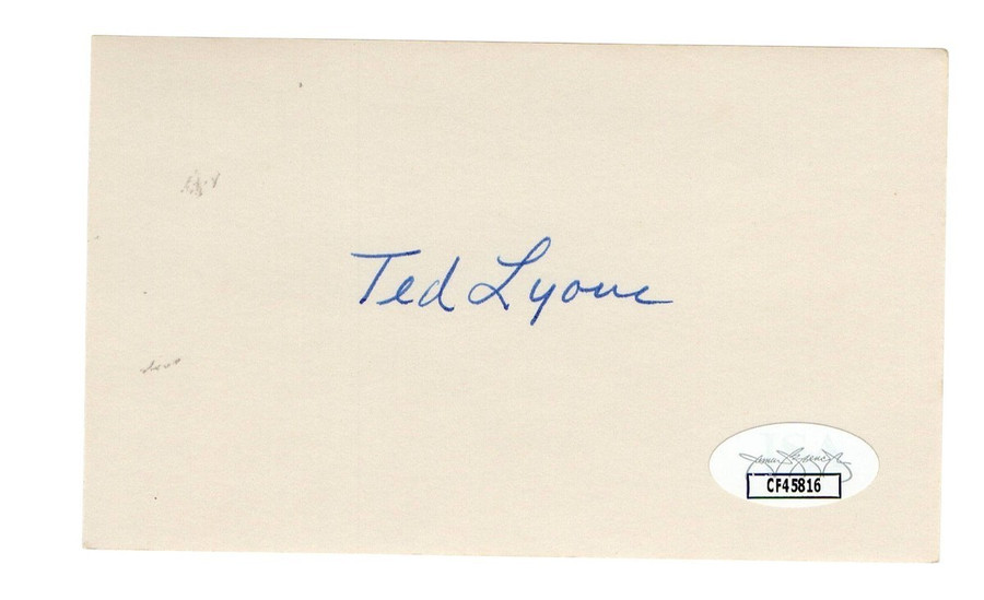 Ted Lyons Signed Autographed 3X5 Index Card White Sox Hall of Famer JSA CF45816