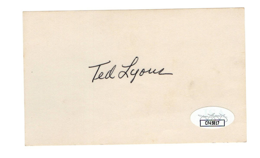 Ted Lyons Signed Autographed 3X5 Index Card White Sox Hall of Famer JSA CF45817