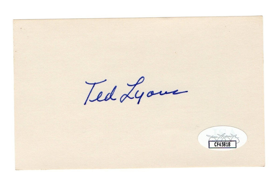 Ted Lyons Signed Autographed 3X5 Index Card White Sox Hall of Famer JSA CF45818