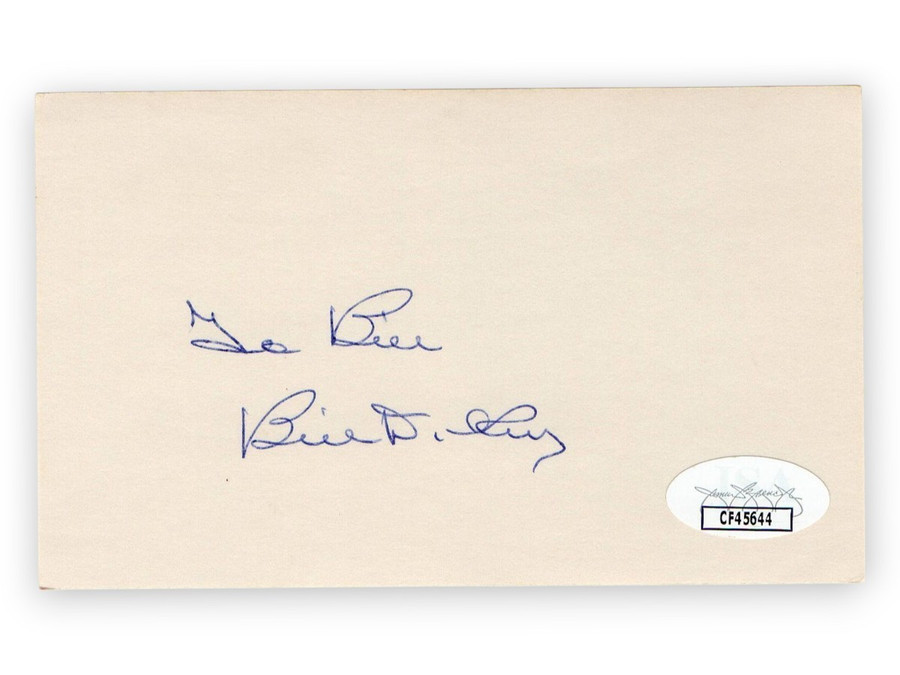 Bill Dickey Signed Autographed 3X5 Index Card Yankees Personalized JSA CF45644