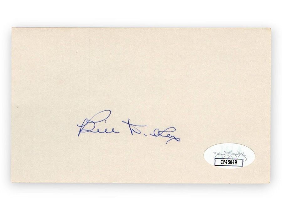 Bill Dickey Signed Autographed 3X5 Index Card Yankees Hall of Famer JSA CF45649