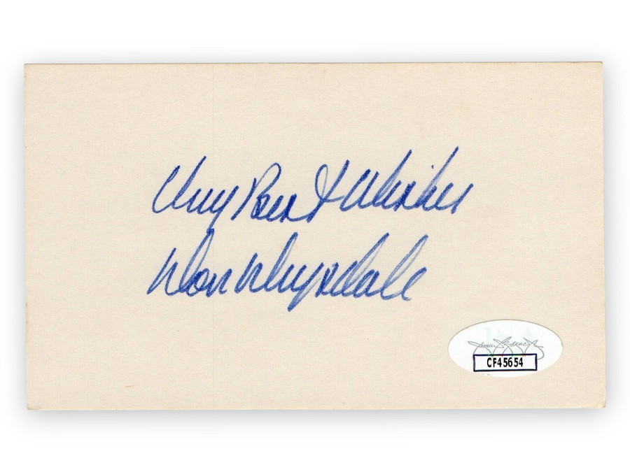 Don Drysdale Signed Autographed 3X5 Index Card Dodgers Hall of Famer JSA CF45654