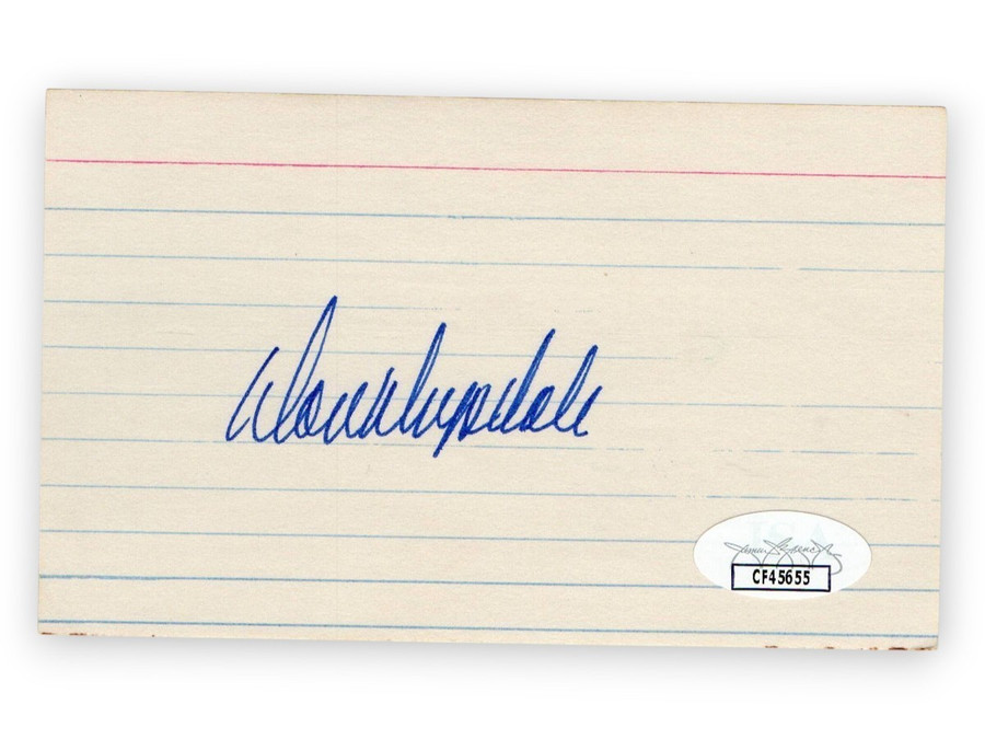 Don Drysdale Signed Autographed 3X5 Index Card Dodgers Hall of Famer JSA CF45655