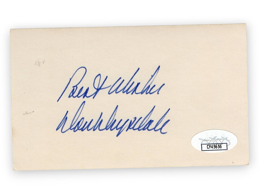 Don Drysdale Signed Autographed 3X5 Index Card Dodgers Hall of Famer JSA CF45656