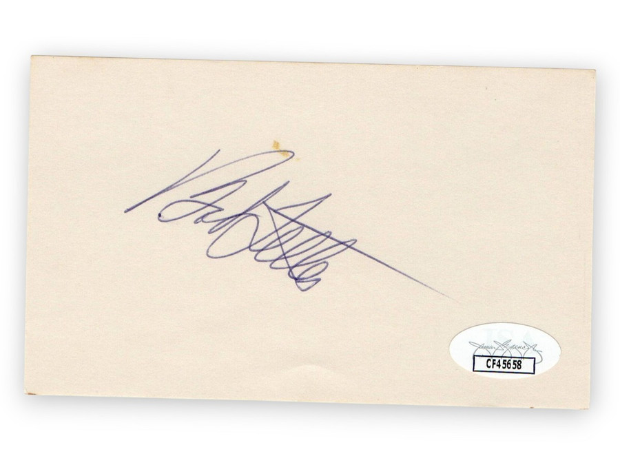 Bob Feller Signed Autographed 3X5 Index Card Indians Hall of Famer JSA CF45658