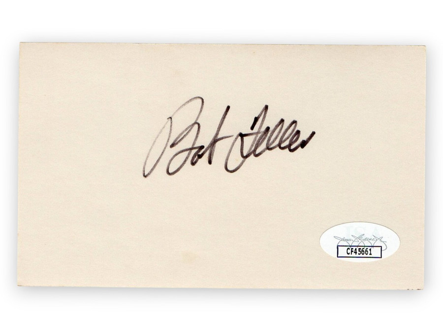 Bob Feller Signed Autographed 3X5 Index Card Indians Hall of Famer JSA CF45661