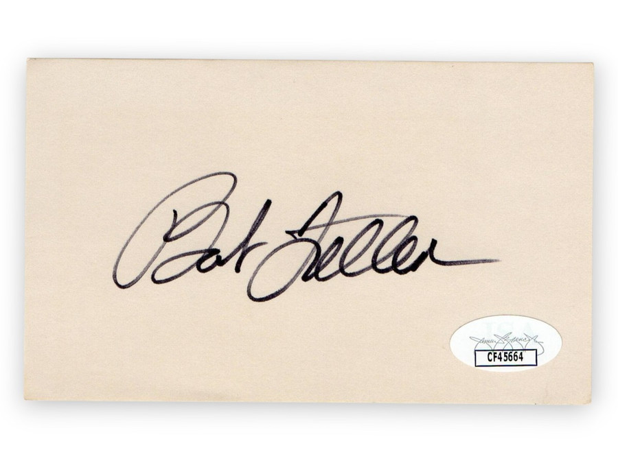 Bob Feller Signed Autographed 3X5 Index Card Indians Hall of Famer JSA CF45664