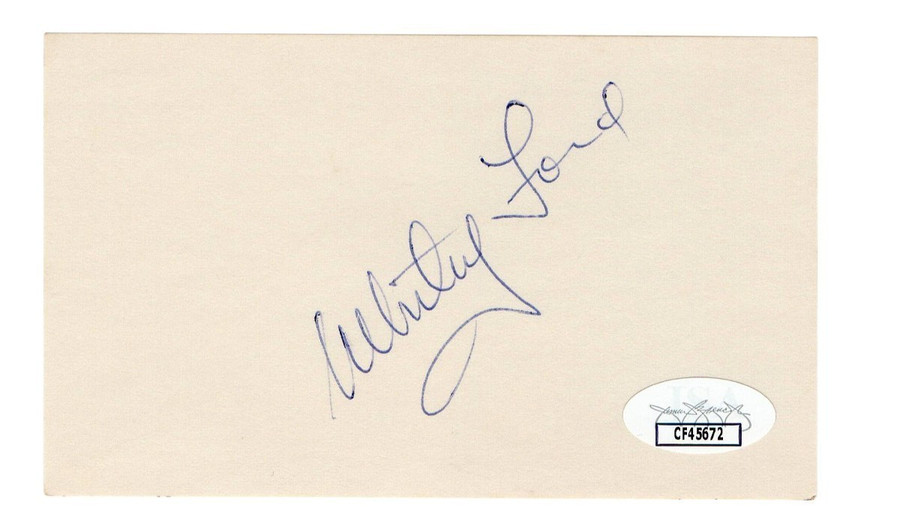 Whitey Ford Signed Autographed 3X5 Index Card Yankees Hall of Famer JSA CF45672