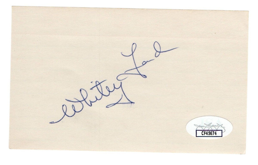 Whitey Ford Signed Autographed 3X5 Index Card Yankees Hall of Famer JSA CF45674