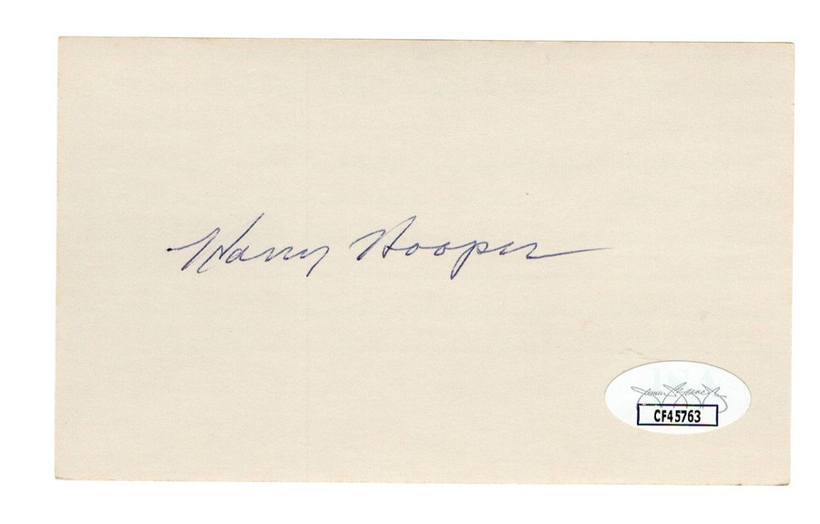 Harry Hooper Signed Autographed 3X5 Index Card Red White Sox HOFer JSA CF45763