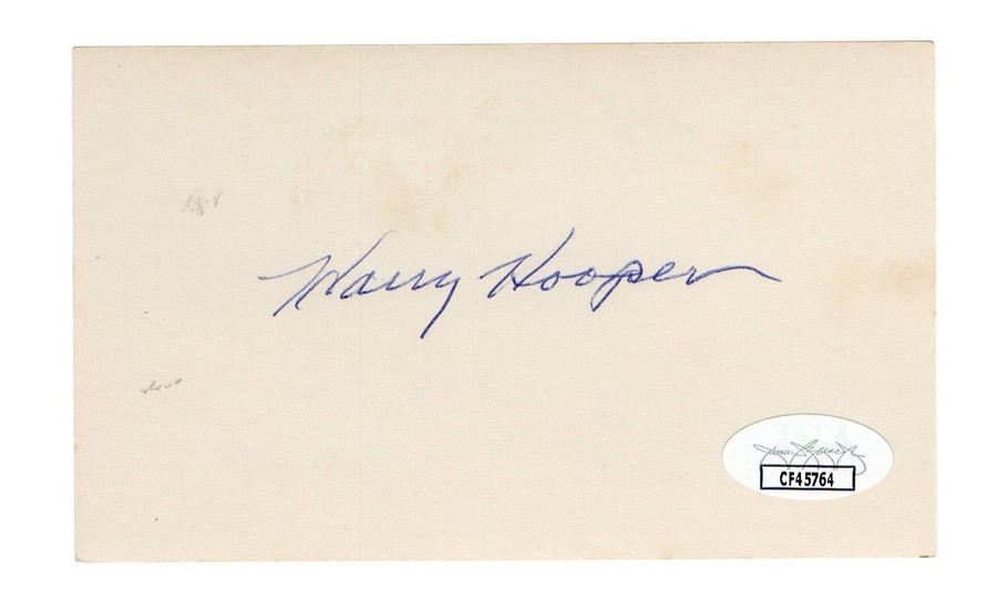 Harry Hooper Signed Autographed 3X5 Index Card Red White Sox HOFer JSA CF45764