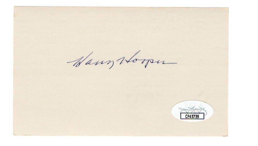 Harry Hooper Signed Autographed 3X5 Index Card Red White Sox HOFer JSA CF45759
