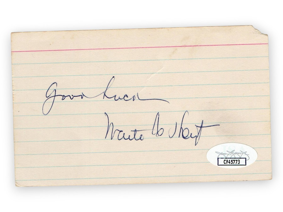 Waite Hoyt Signed Autographed 3X5 Index Card Yankees Hall of Famer JSA CF45773