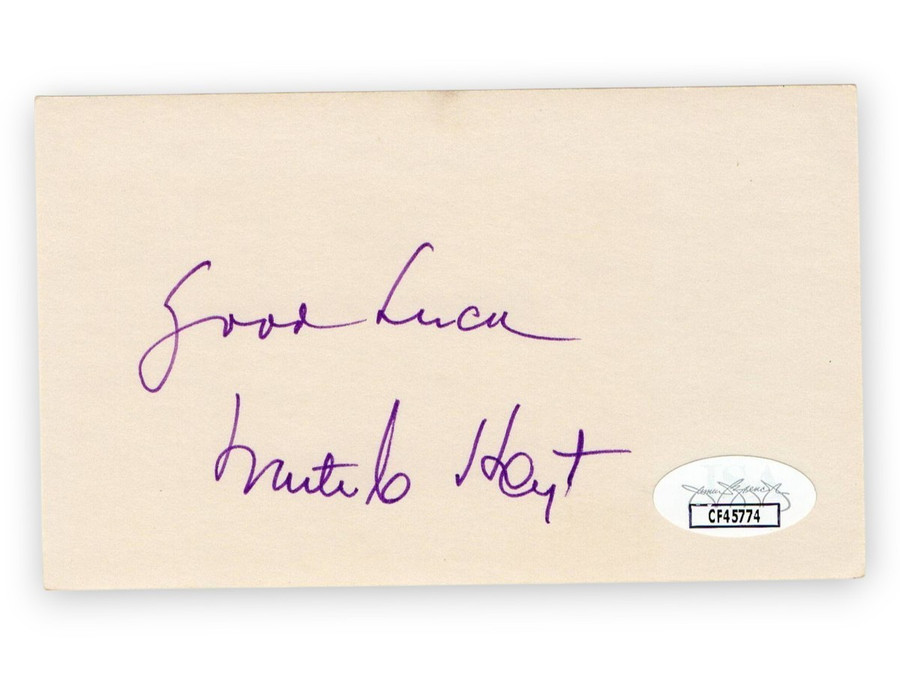 Waite Hoyt Signed Autographed 3X5 Index Card Yankees Hall of Famer JSA CF45774