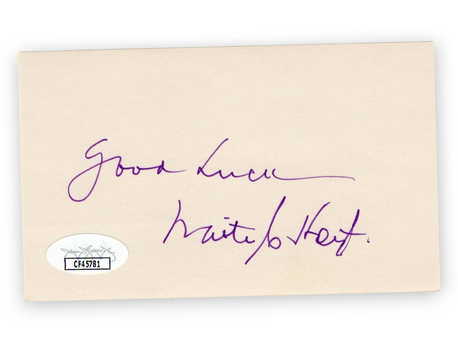 Waite Hoyt Signed Autographed 3X5 Index Card Yankees Hall of Famer JSA CF45781