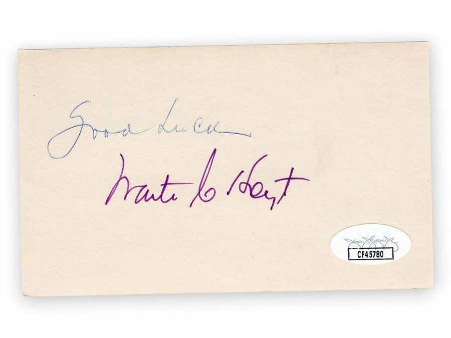 Waite Hoyt Signed Autographed 3X5 Index Card Yankees Hall of Famer JSA CF45780
