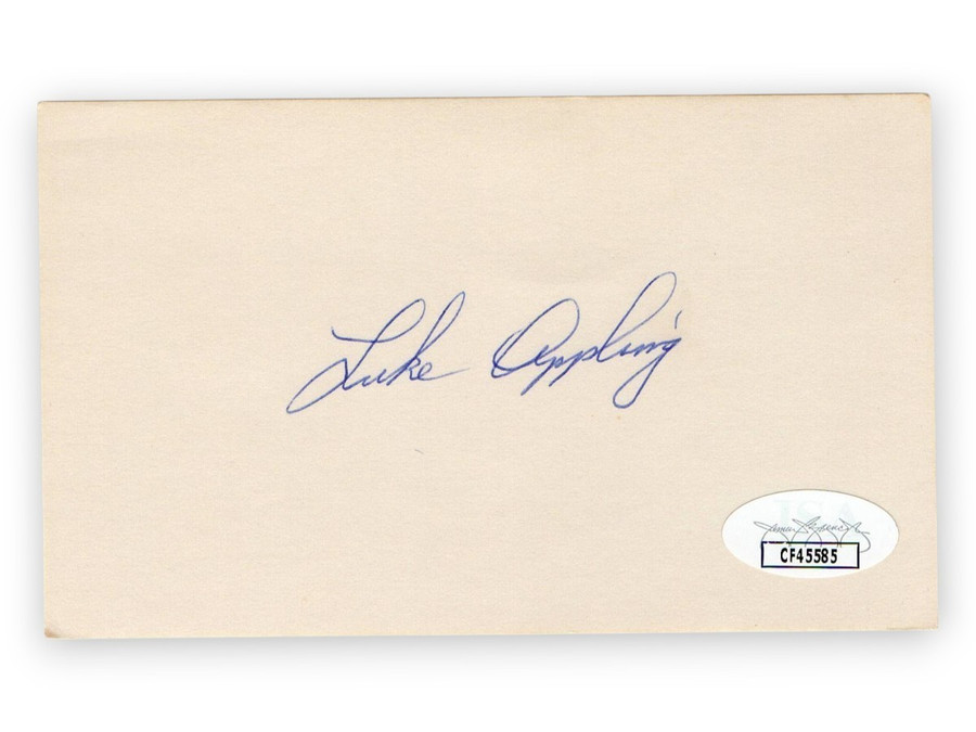 Luke Appling Signed Autograph 3X5 Index Card White Sox Hall of Famer JSA CF45585