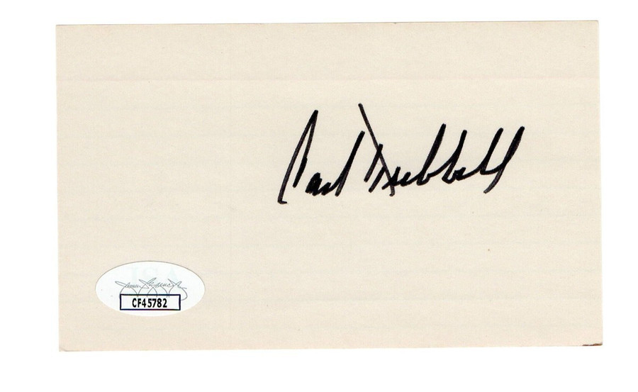 Carl Hubbell Signed Autographed 3X5 Index Card Giants Hall of Famer JSA CF45782