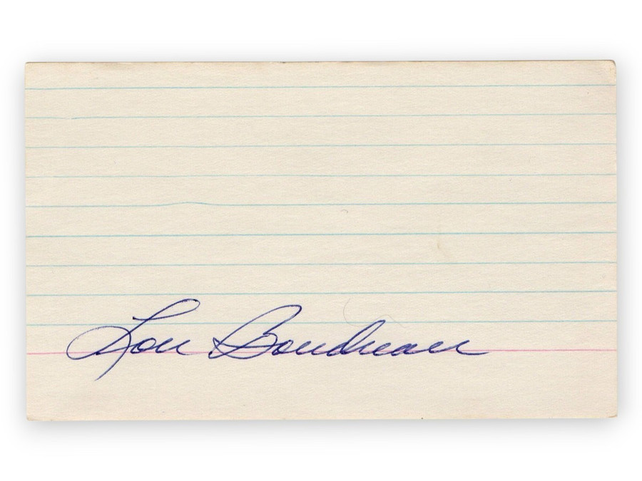 Lou Boudreau Signed Autographed 3X5 Index Card Indians Hall of Famer JSA CF45594