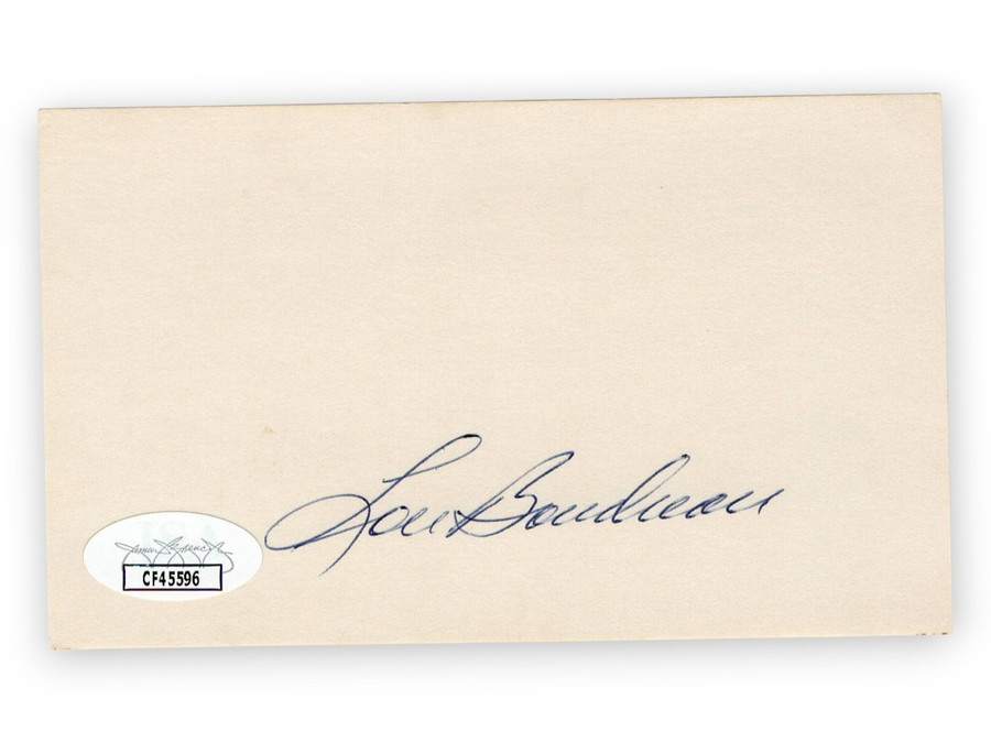 Lou Boudreau Signed Autographed 3X5 Index Card Indians Hall of Famer JSA CF45596