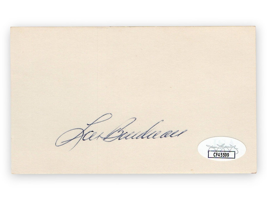 Lou Boudreau Signed Autographed 3X5 Index Card Indians Hall of Famer JSA CF45599