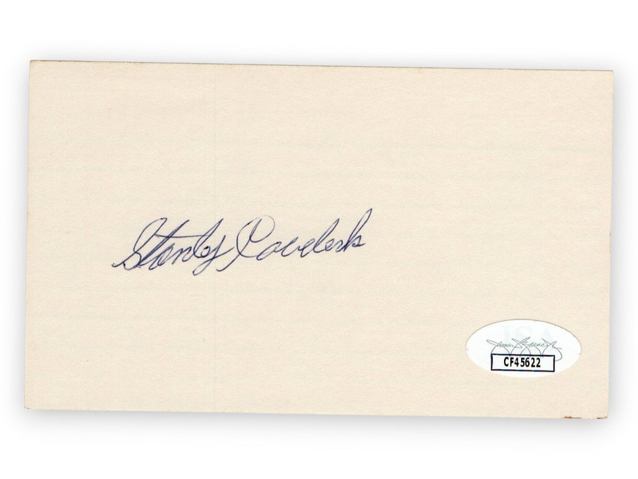 Stan Coveleski Signed Autographed 3X5 Index Card Indians Senators JSA CF45622