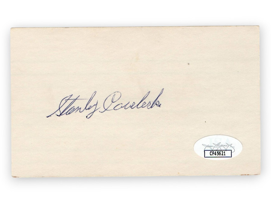 Stan Coveleski Signed Autographed 3X5 Index Card Indians Senators JSA CF45621
