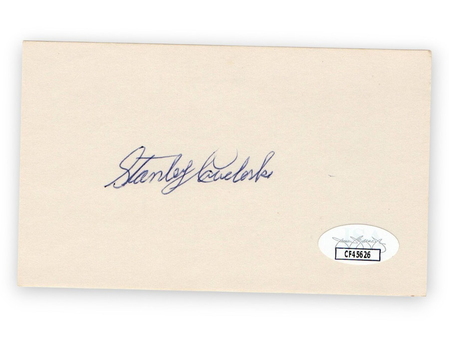 Stan Coveleski Signed Autographed 3X5 Index Card Indians Senators JSA CF45626