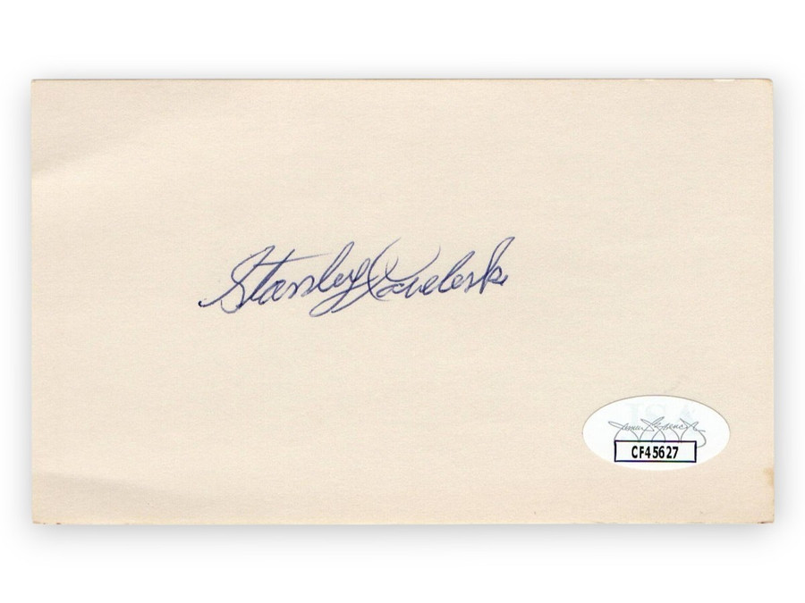Stan Coveleski Signed Autographed 3X5 Index Card Indians Senators JSA CF45627