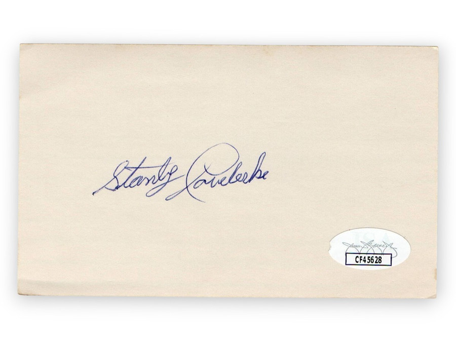 Stan Coveleski Signed Autographed 3X5 Index Card Indians Senators JSA CF45628